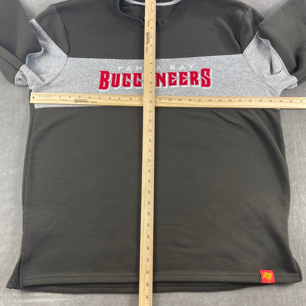 Tampa Bay Buccaneers NFL Men XL Black Colorblock Embroidered Fleece Sweatshirt - Picture 6 of 9